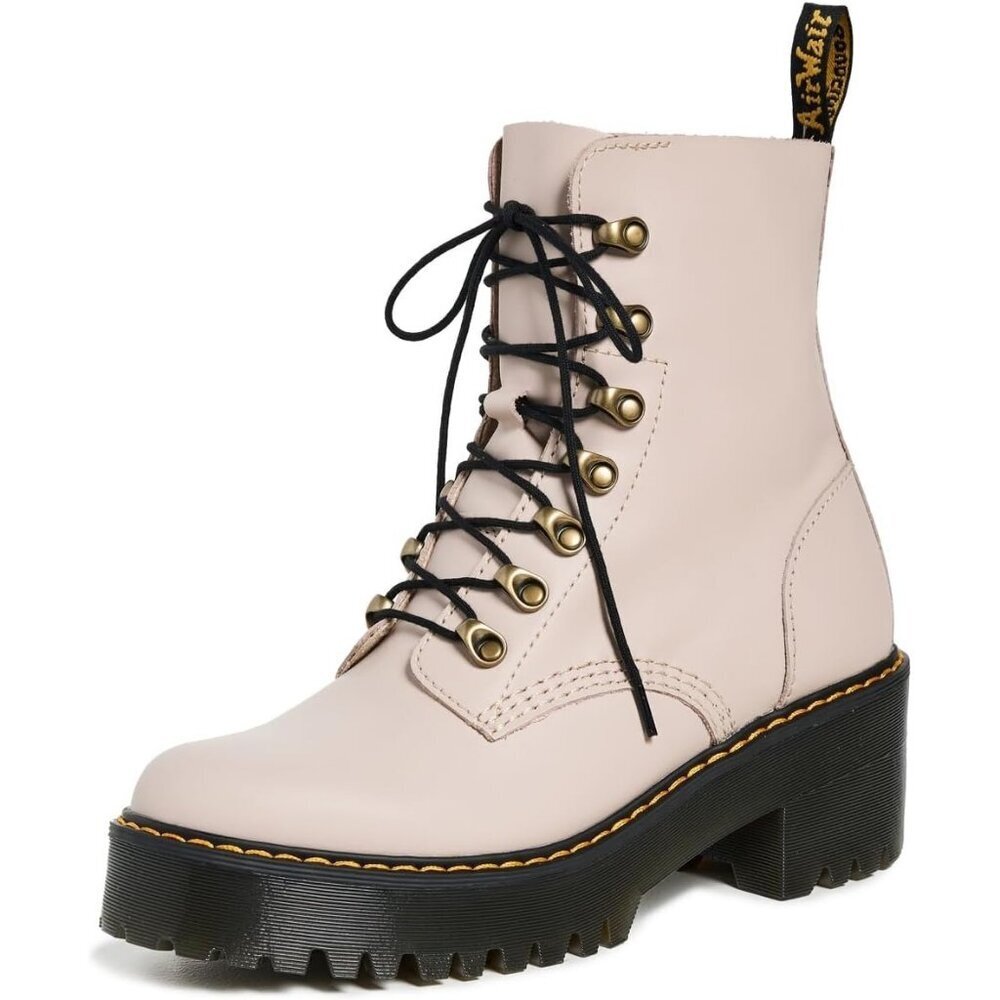 Women's Leather Vintage Taupe Sendal Smooth Ankle Lace Up Heeled Boot